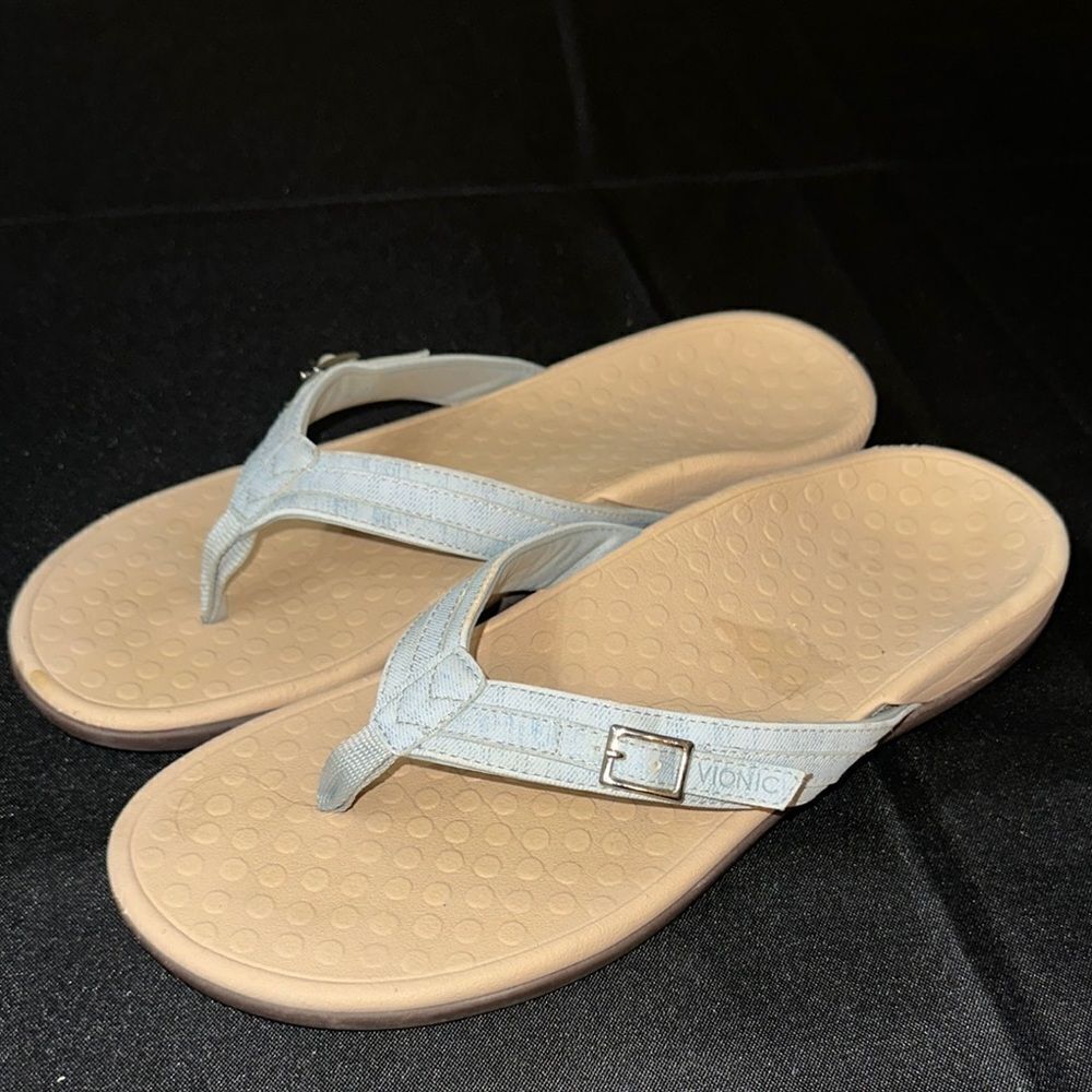 Vionic Lght Blue Patty Tide Sandals w/ Arch Support Size 11